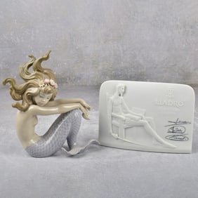 Lladro Spain Mermaid Porcelain Figurine