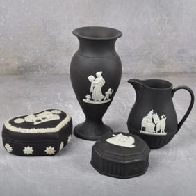 Vintage Black Wedgewood Jasperware
