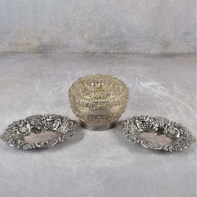 Burmese Silver Repousse Pieces