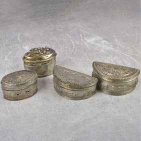 Burmese Repousse Silver Boxes