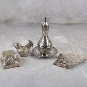 Burmese Repousse Silver Pieces
