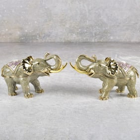 Style of Jay Strongwater Elephant Figurines