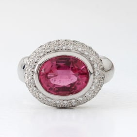 Tourmaline, Diamond and 18K Ring