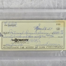 PSA/DNA Certified Joe DiMaggio Check