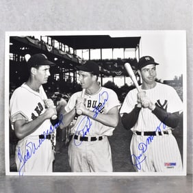 Ted Williams, Joe DiMaggio and Ralph Kliner