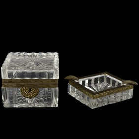 Vintage Baccarat Style Box and Ashtray