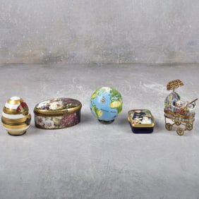 Assorted Limoges Porcelain Pill Boxes