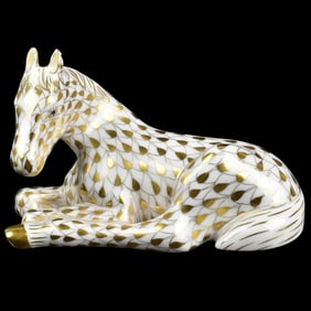 Herend Gold Fishnet Porcelain Figurine