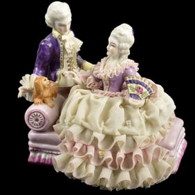 Muller Volkstedt Lace Musical Porcelain Group