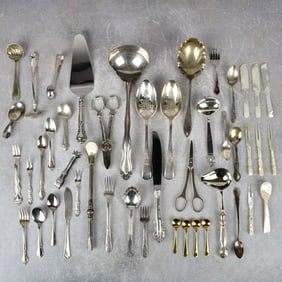 Large Assortment of Silver Plate and MOP