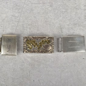Sterling Silver and Gold Belt Buckles