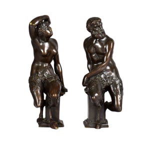 Pair Neoclassical Style Bronze Sculptures