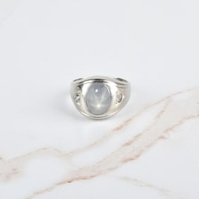 Sapphire, Diamond and 14K Ring
