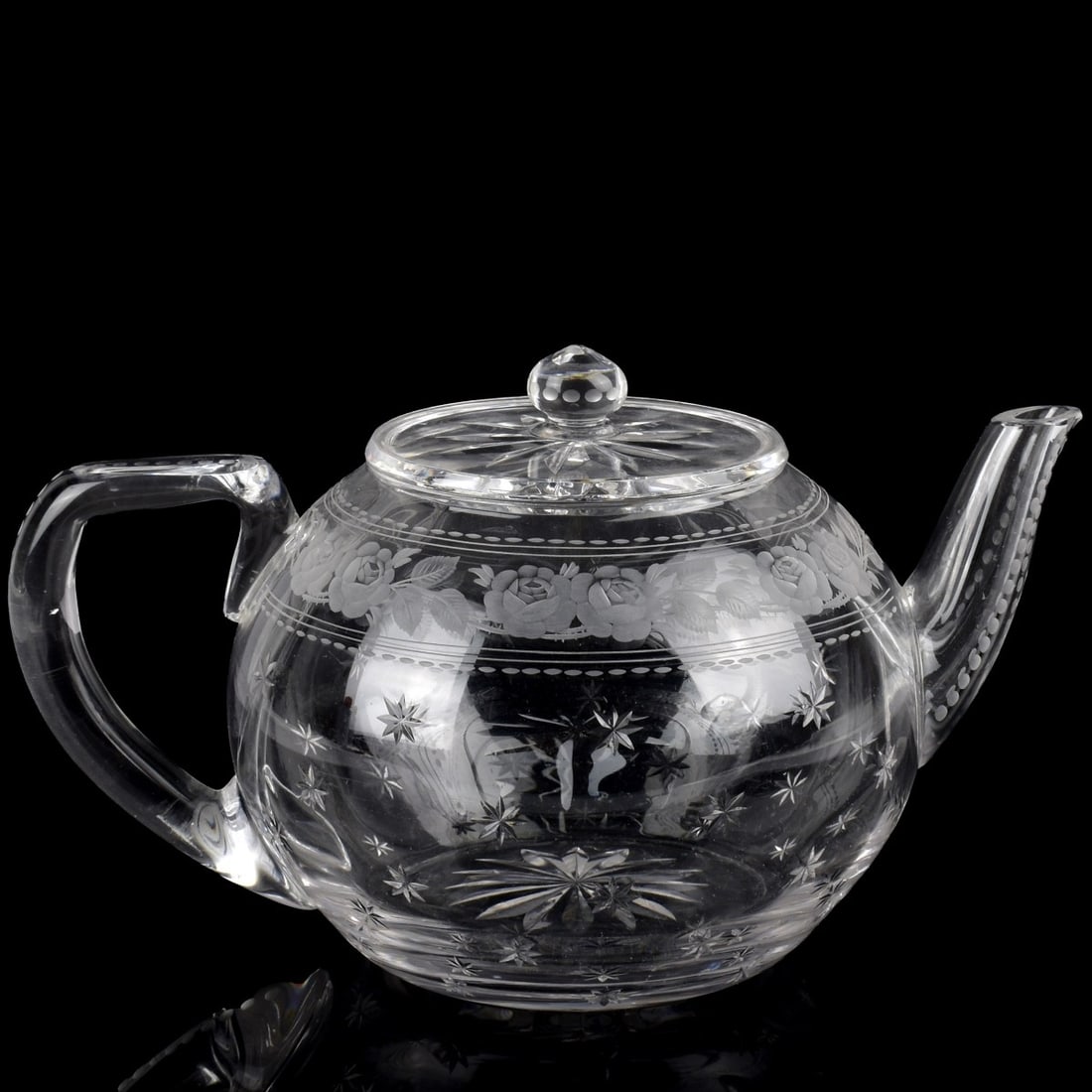 Antique Sinclaire Cut Glass Teapot (1 of 8)