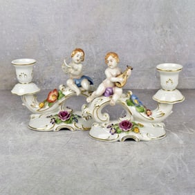 Antique German Von Schierholz Candlesticks
