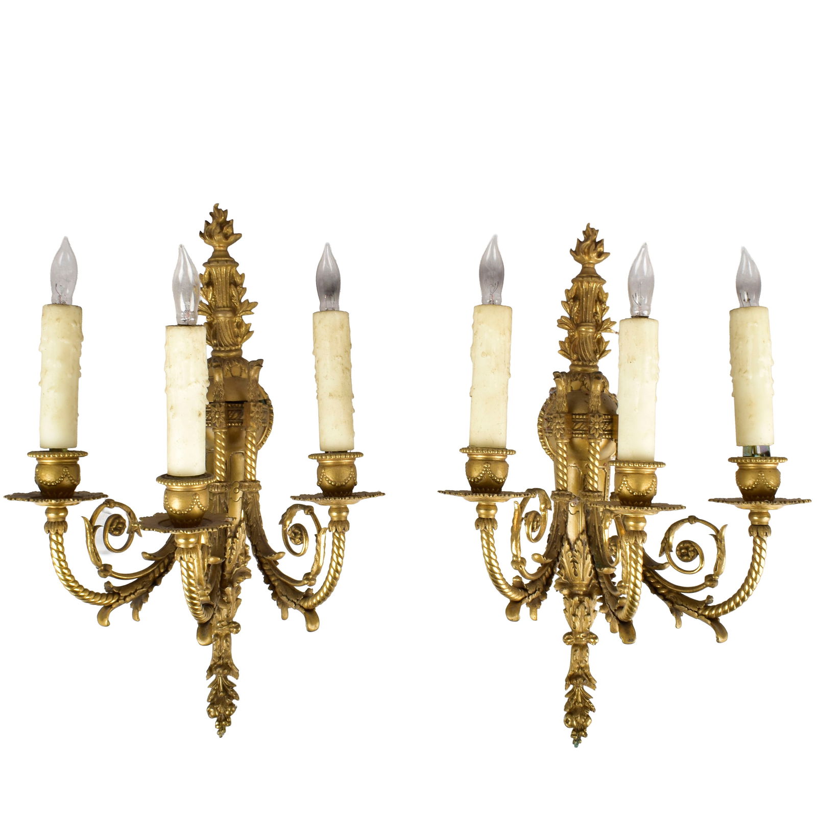 Pair of Louis XVI Style Bronze Sconces (1 of 7)