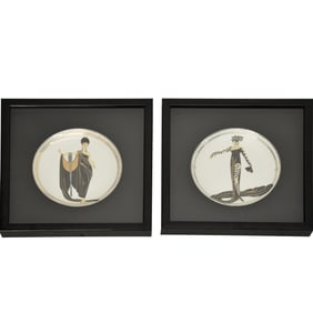 Framed Erte Limited Edition Dishes
