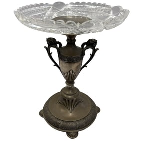 Silver Plated Compote with Glass Bowl.