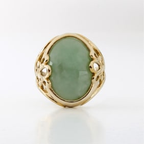 Jade and 14K Ring