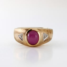 Ruby, Diamond and 14K Ring
