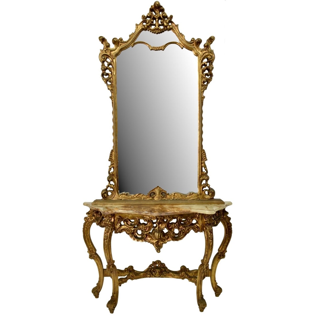 Antique Rococo Style Console and Mirror (1 of 8)
