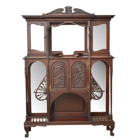 Art Nouveau Carved Etagere
