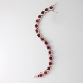 GIA Diamond, Ruby and 18K Bracelet