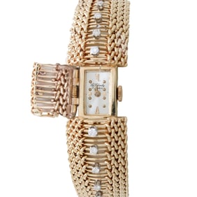 Lacloche Diamond and 14K Watch