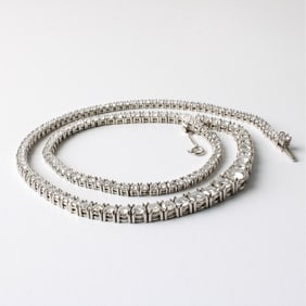Diamond and Platinum Tennis Necklace