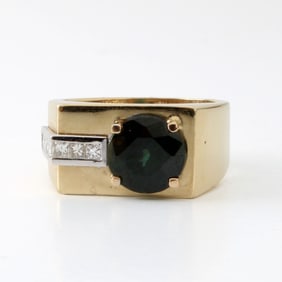 Sapphire, Diamond and 18K Ring