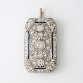 Art Deco Diamond and Platinum Pendant