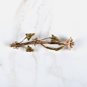 Victorian Diamond and 14K Brooch