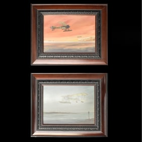 Dawn Patrol Seaplanes Watercolors