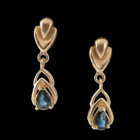 Sapphire and 14K Earrings