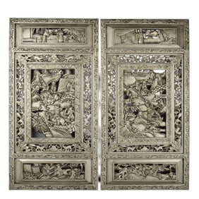 Antique Chinese Carved Wood Panels