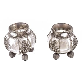 Bossard Swiss Silver and Rock Crystal Vases