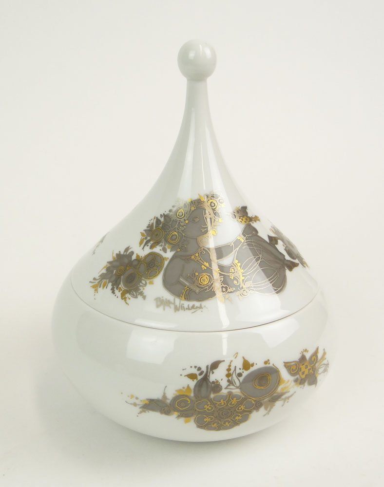 Bjorn Winblad Rosenthal Porcelain Candy Dish in the Sha: Bjorn Winblad Rosenthal Porcelain Candy Dish in the Shape of a Hershey's Kiss. Signed Rosenthal (logo) Under Glaze Backstamp Rosenthal, Studio Line and Germany. Very Good Condition. Measures 8 Inches