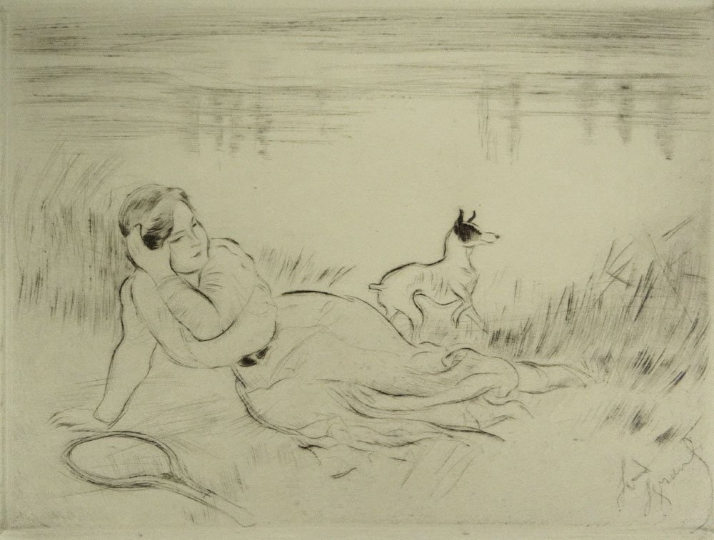 Louis Auguste Mathieu Legrand French (1863-1951) Etchin: Louis Auguste Mathieu Legrand French (1863-1951) Etching and Drypoint "Anatomie Comparée" (Comparative Anatomy). Signed within Plate, Signed in Pencil LL Monogram Lower Right, Stamped and Limited Edi