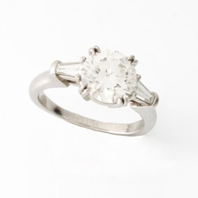Harry Winston / GIA Diamond and Platinum Ring