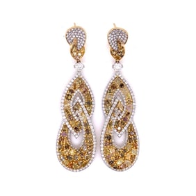 Diamond and 18K Earrings