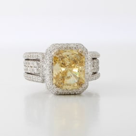 Diamond, CZ and 18K Ring