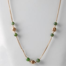 Jade and 14K Necklace