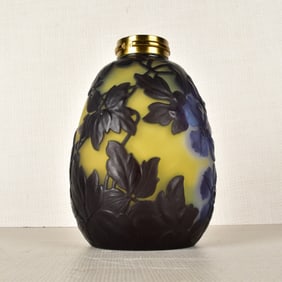 Galle Mold Blown Cameo Lamp Base