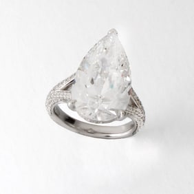 GIA 10.43ct Diamond and 18K Ring