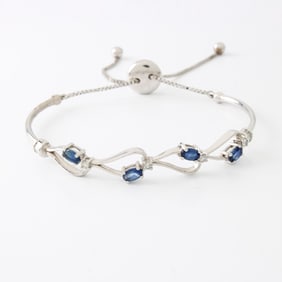 Sapphire, Diamond and 14K Bracelet