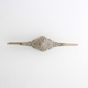 Diamond and 14K Bar Pin