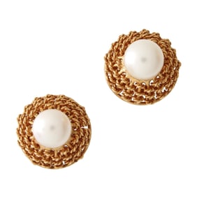 Pearl and 14K Earrings