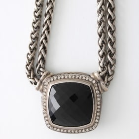 D Yurman Onyx and Sterling Necklace