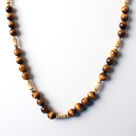 Tiger Eye and 14K Necklace