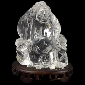 Rock Crystal Group of a Buddha